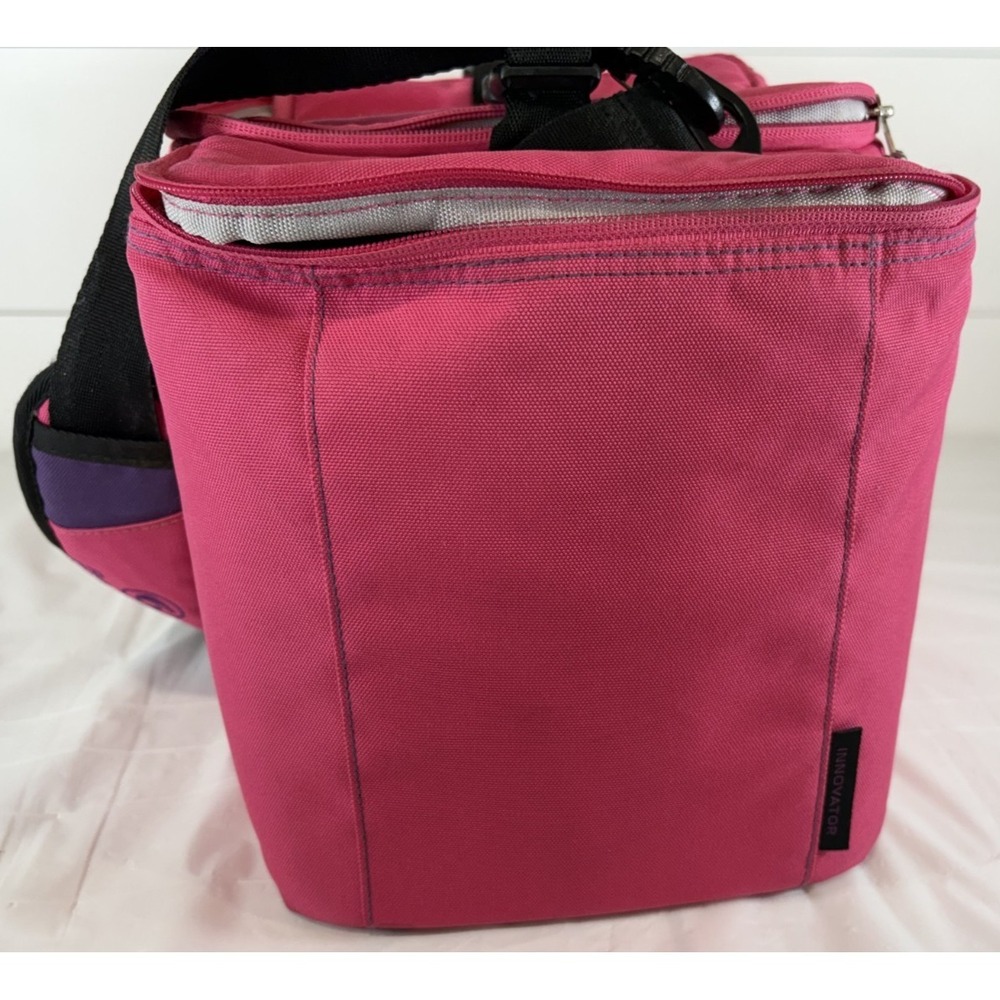 Pack Fitness Meal Prep Bag Cooler Lunch Box Gym Workout Bag With Containers Pink - Picture 8 of 14